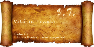 Vitáris Tivadar névjegykártya